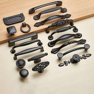 Modern Matte Black Nickel Hardware Pull Drawer Knob Furniture Kitchen Cabinet Handle Door Aluminum Alloy Handle Pull Knob