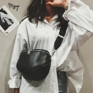 ✿MIE-Bags✿Casual Belt Women PU Leather Waist Bag Zipper Crossbody Chest Bag