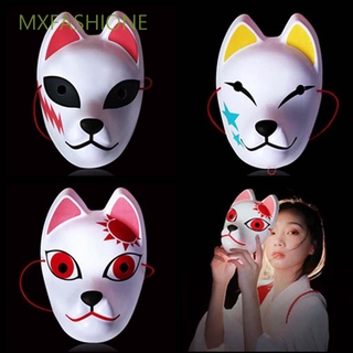 MXFASHIONE Anime Party Mask Props Hannya Teng Party Props Cosplay Mask Kamado Tanjirou Sabito Cosplay Makomo Headwear Japanese Anime Halloween Demon Slayer/Multicolor