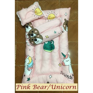 ❣ Baby Crib Comforter Mattress Set Beddings Pink Bear/Unicorn ❣