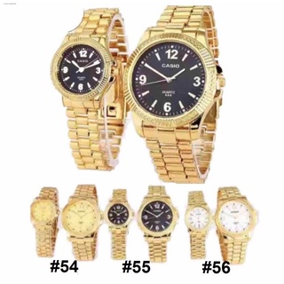 stainless watchwatches❈▲☁[Maii] Casio Metal Gold / Silver Men and Women Couple Watch