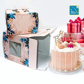 30 cream cake box 25cm high with hip window with sturdy white base