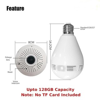 V380 IP CCTV Bulb Camera Wireless WIFI Network Security Two Way Audio 1080P Home 360° Panoramic (8)