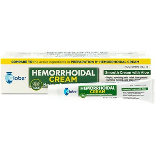 Globe Hemorrhoidal Cream, Maximum Strength with Aloe, 1.8 oz. / 51g
