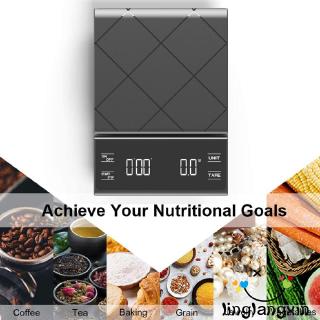 LLX-Coffee Electronic Scale with Timer Peeling Function Overload Indication Auto Close Kitchen Tools