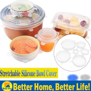 6 Pieces Reusable Silicone Stretch Lids Vacuum Seal Cover Silicone Reusable Food Fresh Keeping Cover