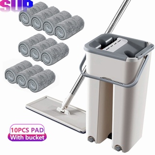 Mop With Bucket 2in1 Self-Wash Squeeze Dry Flat Mop Floor Mop Set