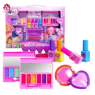 [COD]# COD Non Toxic and Washable Kids Makeup set,Girl Pretend Play Makeup Set Cosmetic Kit Toy With Portable Box For Children Gifts,Makeup set for Kids Real, Girls Dressing Cosmetic Girl Gifts