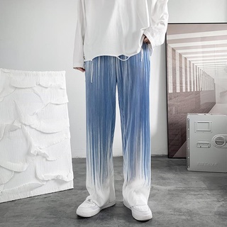High-Grade Tie-Dyed Pants High StreetinsTrendy Brand Wide-Leg Pants Men's Summer Thin Draping Fried Street Ruffle Handsome Mop Pants Trendy (2)