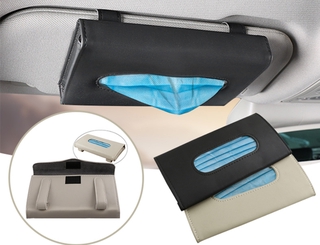 COD Car Sun Visor Hanging Mask Storage Bag Portable Buckle Mask Tissue Storage Sealed Box (1)