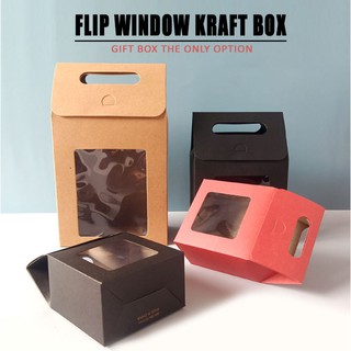 QJOQ.PH | Flip Window Punch Hole Bag/Thick Quality Kraft Brown/Black Paper Bag w/ window