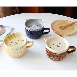 Japanese ceramic mug coffee mug cute cat coffee mug Cartoon animal cup (1)