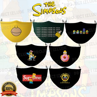 Cartoon Bart Simpson, The Simpsons Face Mask 3PLY, Washable and Adjustable