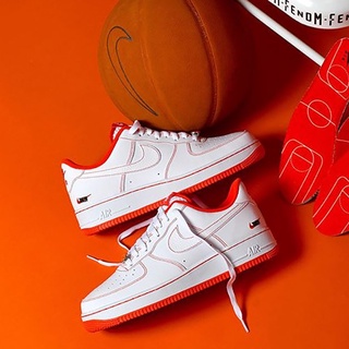 ✣✎㍿Nike Air Force White Orange Rock Park Men's Summer New Low-cut Air Force One Breathable Wear-resi