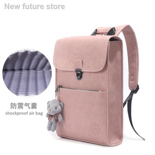 Laptop bag☬New product Korean version of ins wind backpack female suitable for Apple mac16 Huawei Xiaomi 13.3 Dell Lenovo air 14-inch lightweight laptop bag 15.6 business good-looking computer backpack 13