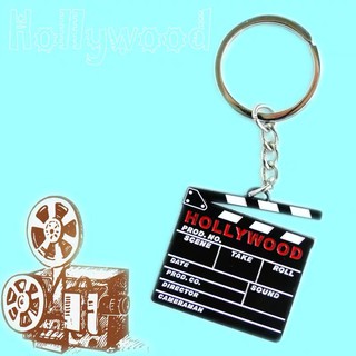 Funny Metal Hollywood Movie Slate Clapboard Keychains Film Slate Keyrings