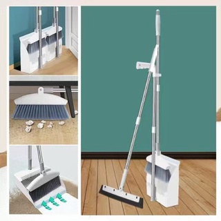 Homeyoung Household Cleaner Sturdy & Durable Plastic Long Handle Foldable Broom and Dustpan Set (1)