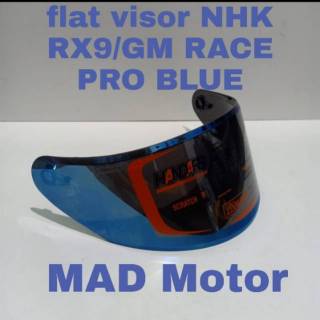 Flat Visor Iridium Blue Helmet for NHK RX9, GM Race Pro