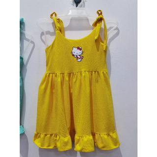 w/tali spag plain style dress for kids girl
