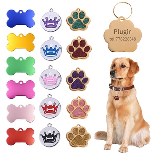 Personalized Laser Engraving Metal Pet Name Tag Anti-lost Customized Dog Cat ID Collar Puppy Nameplate Tag Pendant Supplies