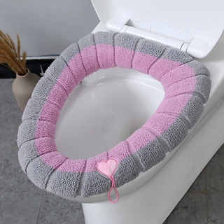 seat cover⊙❁♗Bathroom Toilet Seat Cushion Soft Thicken O-Shaped Cotton Pad/Washable Embroidered Cart