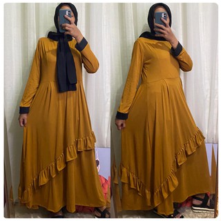 Nabilla Ruffled Maxi Dress Set Hijab