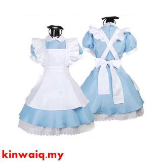 Alice In Adult Wonderland Costume Cosplay Women Girl Maid Fancy Dress Lolita