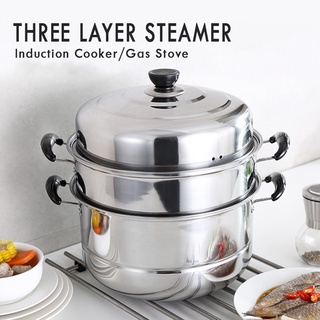 3 Layer Stainless Steel Steamer And Cooker 28cm