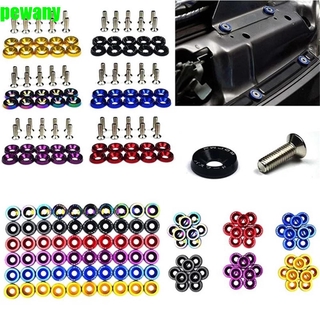 PEWANY Auto Accessaries Car Modified Washer 10PCS JDM Washer Car Modified Bolts Car Styling Car Fender Hex Plate Engine styling M6 Car Fasteners License Plate Bolts/Multicolor