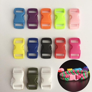 20pcs 3/8"(10mm) Colorful Curved Side Plastic Release Buckle Clasps For Paracord Bracelet Backpacks