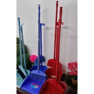 Brooms☃▦✤2 in 1 Plastic Broom and Dustpan Set Dust Pan with Handle Cleaning Brush Broom Floor Sweep