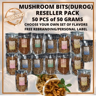 BITS (DUROG) RESELLER PACKAGE 50 PCS of 50 GRAMS Crispy Mushroom Chicharon from Bulacan