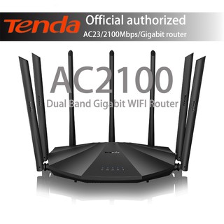 Tenda AC23 2100Mbps Gigabit Dual-Band AC2100 Wireless Router Wifi Repeater with 7*6dBi High Gain Antennas Wider Coverage, Easy setup