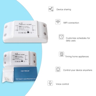 90-250V Wifi Smart Light Switch Moudle 10A Universal Breaker Timer Voice Control Work With HomeKit Alexa Google Assistant ldylist