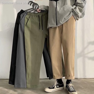 Fat Men Pants Big Size Summer Simple Solid Color Straight Cut Pants for Men Korean Style Unisex Loos