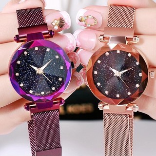 ❤ Women Starry Watch Magnetic Buckle Stainless Steel Watch