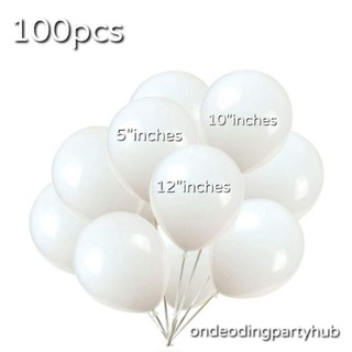 100pcs White Standard/Metallic Balloons
