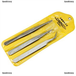 【COD】New 3 pcs Repair Precision Assembly Set Tool Stainless Steel Electronic Tweezers