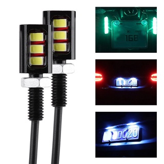 motorcycle light┇☼OM| 2pcs Car License Plate Light Auto Number 3SMD Screw Motorcycle Bolt Lamp (1)