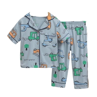 Romy Pajamas Short Sleeves Pants Cotton Girl Boy Baby Child Kid Toddler Sleepwear Set Matching