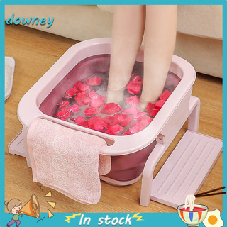 DWY_Foldable Water Container Home Spa Foot Bath Soaking Tub with Massaging Roller