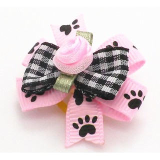 100PC/Lot Cat Dog Hair Bows Small Dog Accessories Pink Flowers Dog Grooming Bows Rubber Bands Pet Su