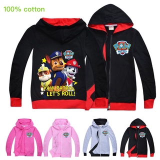 Children Anime Cartoon PAW Patrol Printing Long Sleeve Hooded Jacket Kids Boys Girls Outerwear