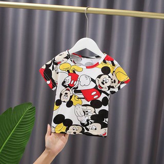 ★ goods in stock!★ Kids' short sleeve Mickey cartoon all cotton color not fading, not pilling 0-1-2