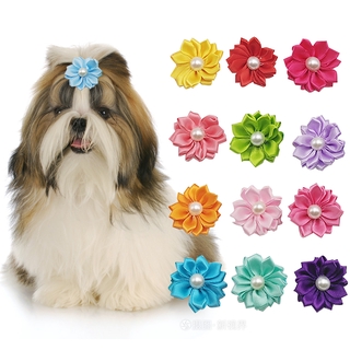 Dog Hair Bows Pet Dog Flower Headwear Rubber Bands Puppy Hair Clips Accessories