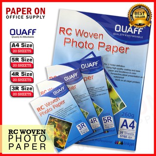 QUAFF RC Woven Photo Paper A4/5R/4R/3R 260gsm