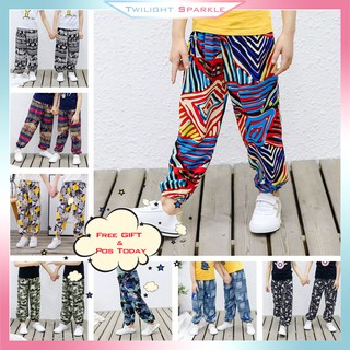 【TS】2-11Y Boys Girls Casual Long Pants Anti Mosquito Soft Anti Sun Summer Pants Summer Clothes