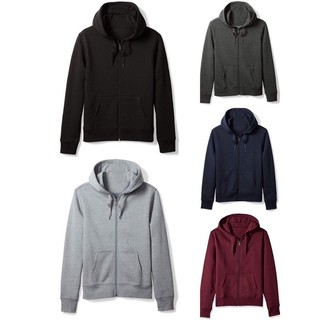 Plain Hoddie Jacket unisex Black gray with zipper/ Makapal