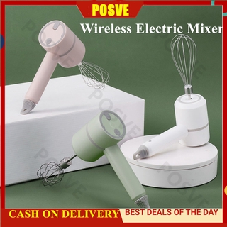Mini Electric Egg Beater Hand Mixer USB Rechargeable Food Blender Milk Frother 3 Speed Cream Food Cake Whisk