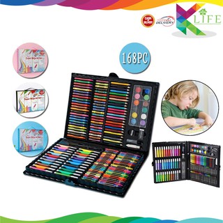 168 PCS Kids Art Watercolor Brush Box ART Coloring Set Painting Stationery Set Arts and Crafts #HST